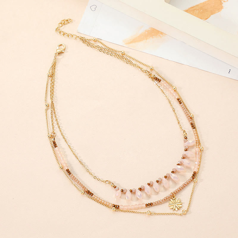 Ensemble de bijoux avec pendentif en chrysanthème opale rose Olivenorma