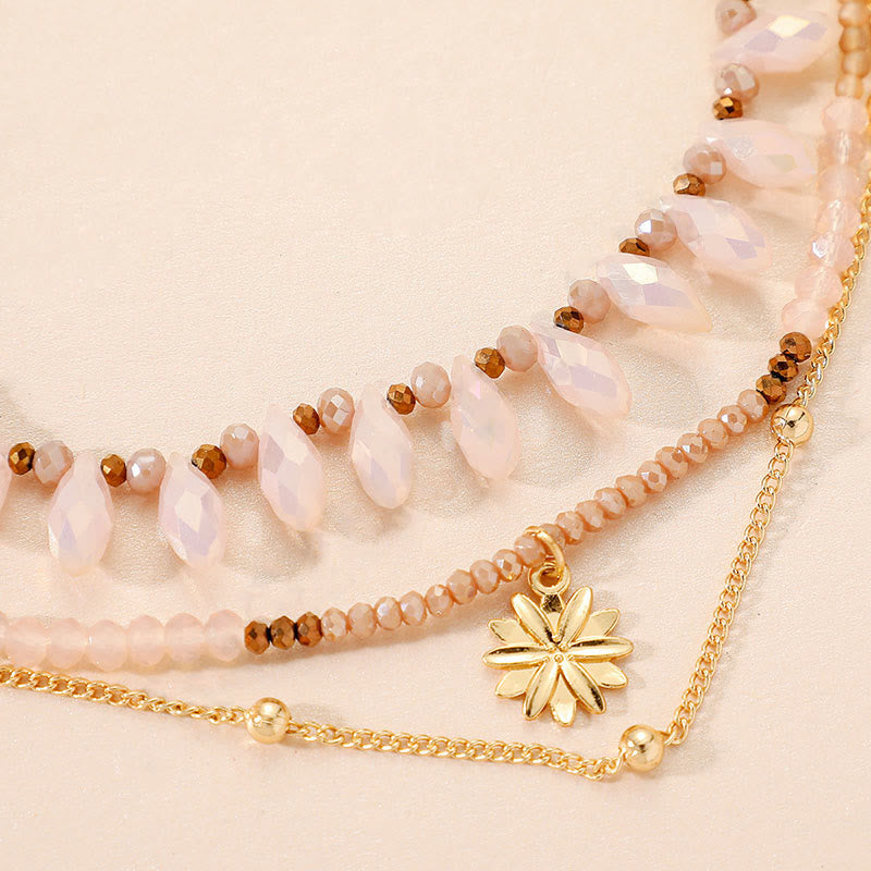 Ensemble de bijoux avec pendentif en chrysanthème opale rose Olivenorma