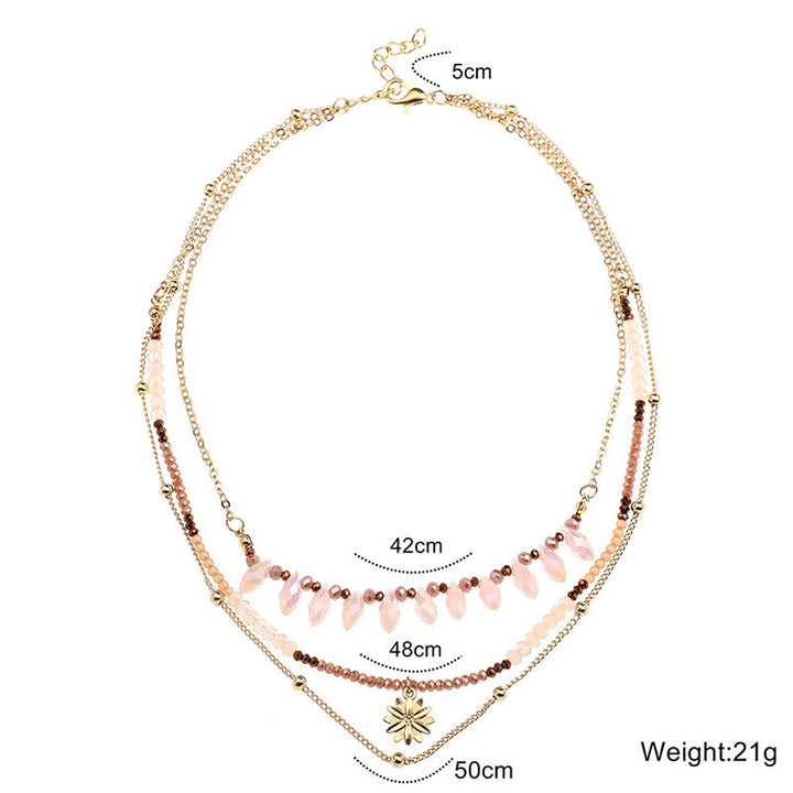 Ensemble de bijoux avec pendentif en chrysanthème opale rose Olivenorma