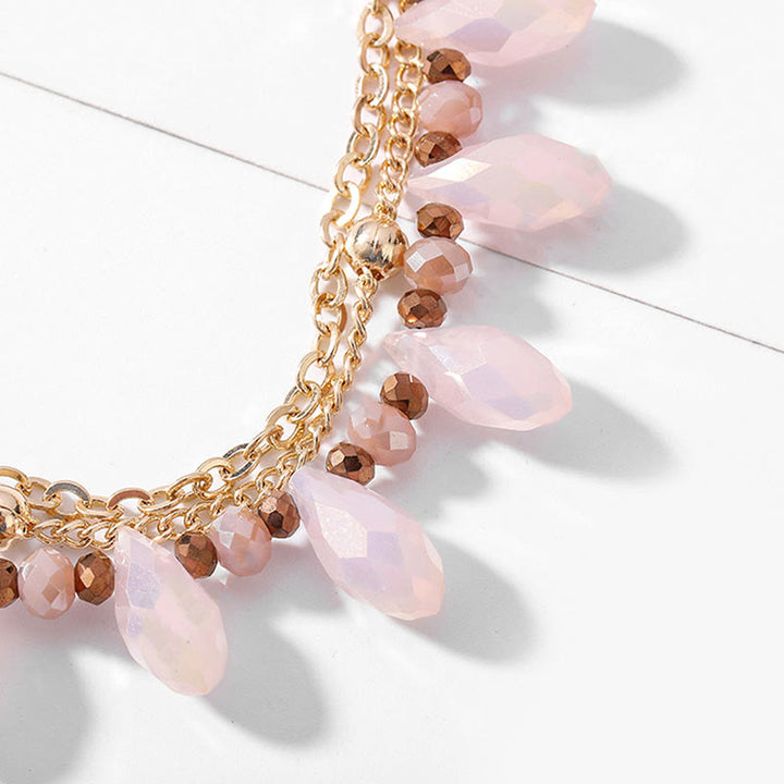 Ensemble de bijoux avec pendentif en chrysanthème opale rose Olivenorma