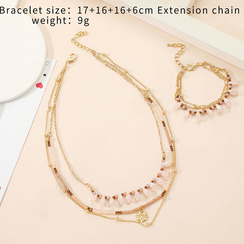 Ensemble de bijoux avec pendentif en chrysanthème opale rose Olivenorma