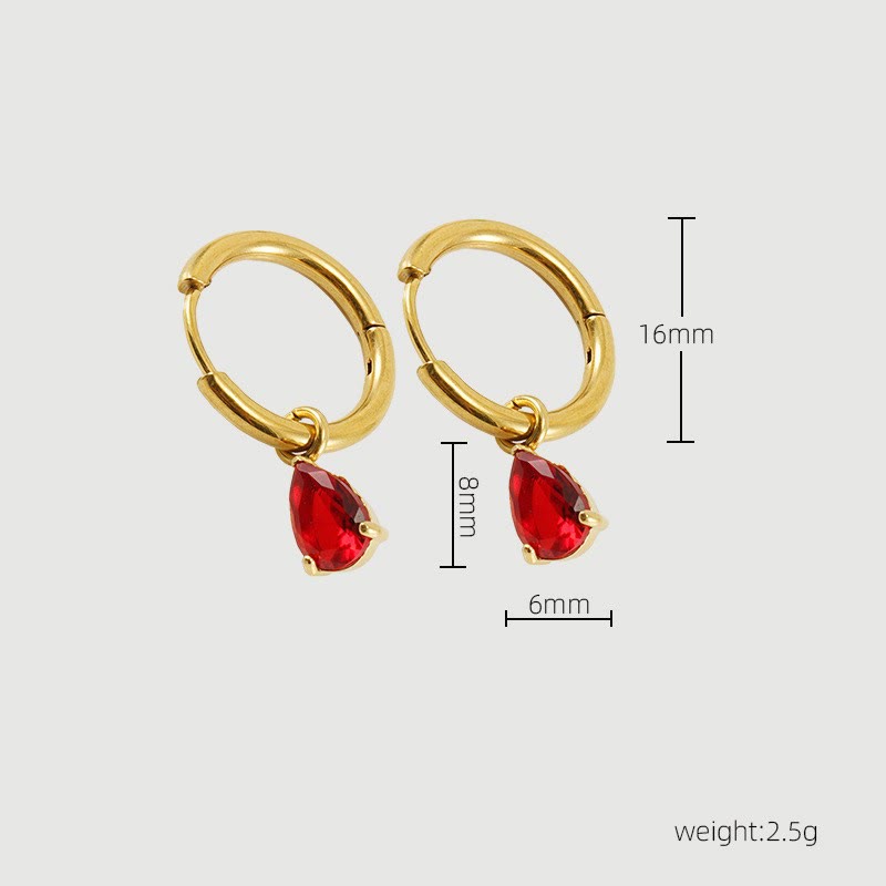 Ensemble de bijoux avec pendentif en forme de goutte et pierre de naissance en grenat Olivenorma