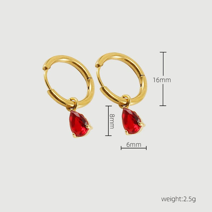 Ensemble de bijoux avec pendentif en forme de goutte et pierre de naissance en grenat Olivenorma