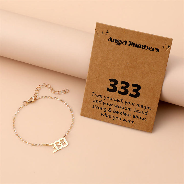 Bracelet en acier inoxydable avec chiffres angéliques Olivenorma