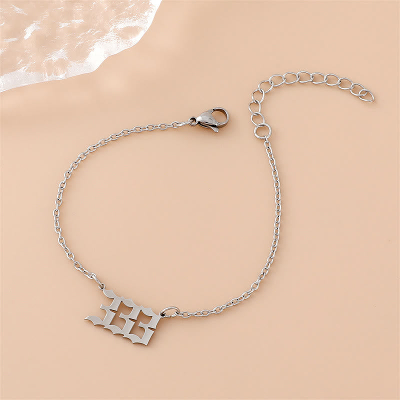 Bracelet en acier inoxydable avec chiffres angéliques Olivenorma