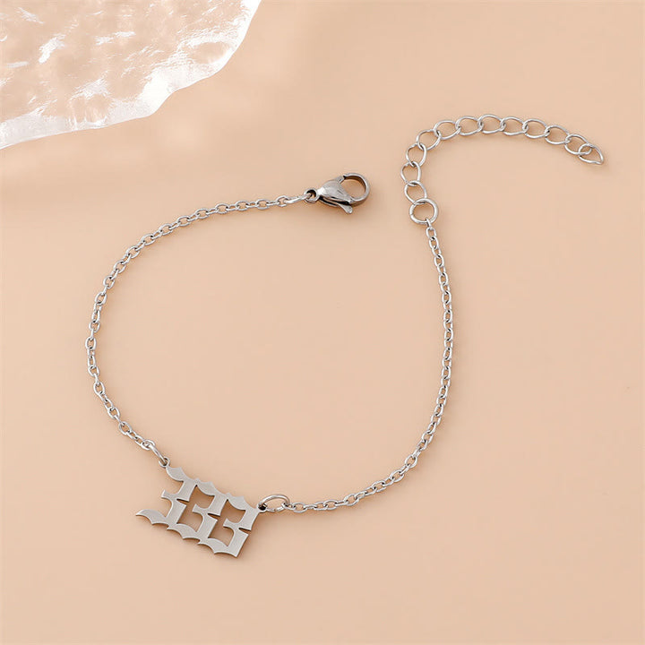 Bracelet en acier inoxydable avec chiffres angéliques Olivenorma