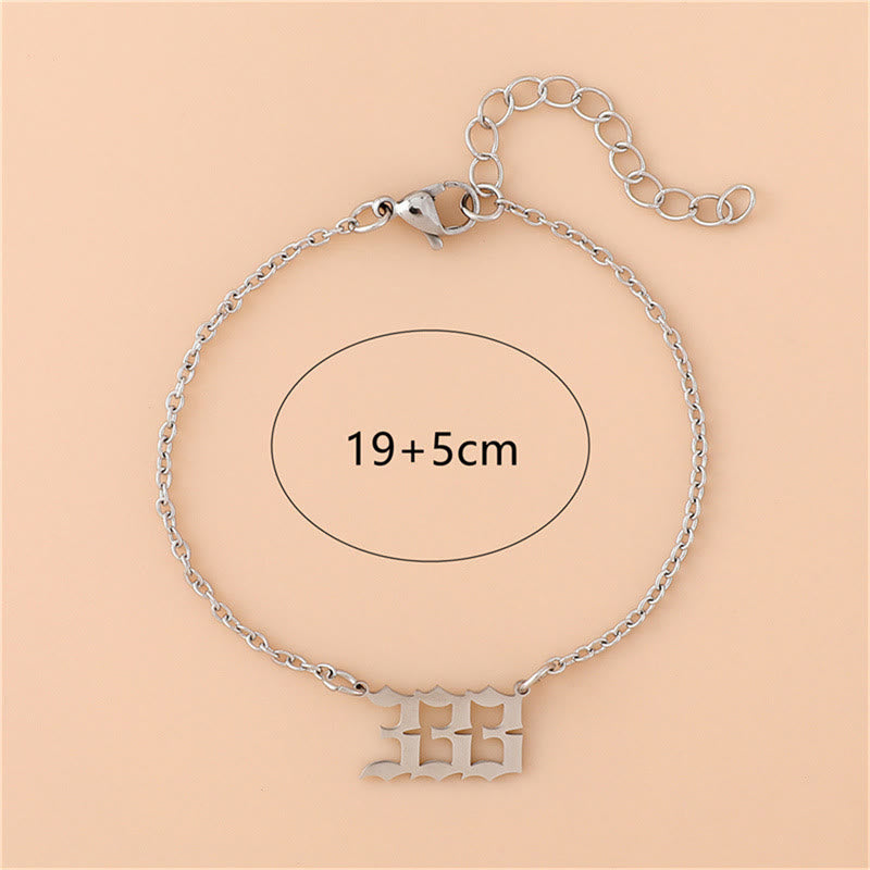 Bracelet en acier inoxydable avec chiffres angéliques Olivenorma