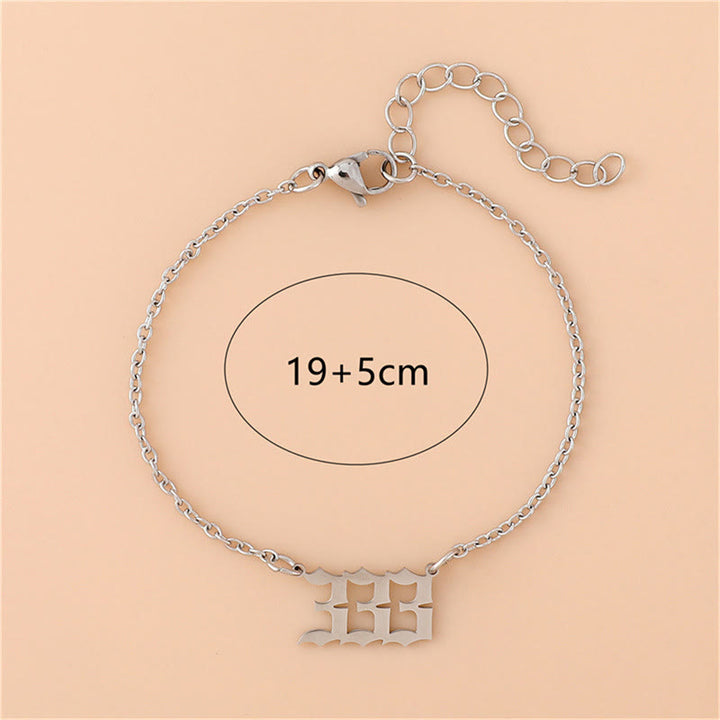 Bracelet en acier inoxydable avec chiffres angéliques Olivenorma