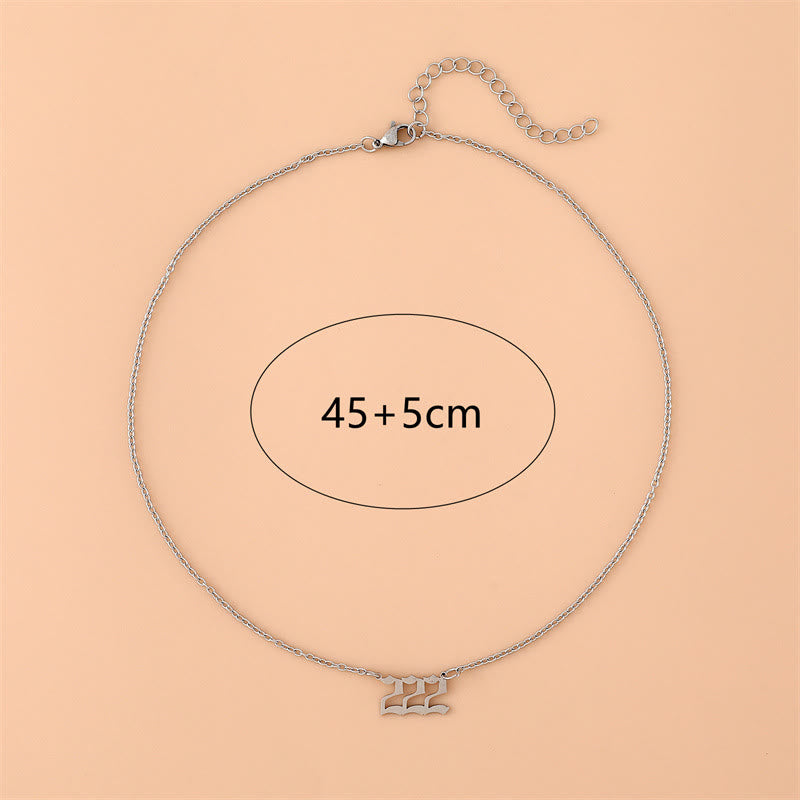 Collier en acier inoxydable avec numéro d'ange Olivenorma