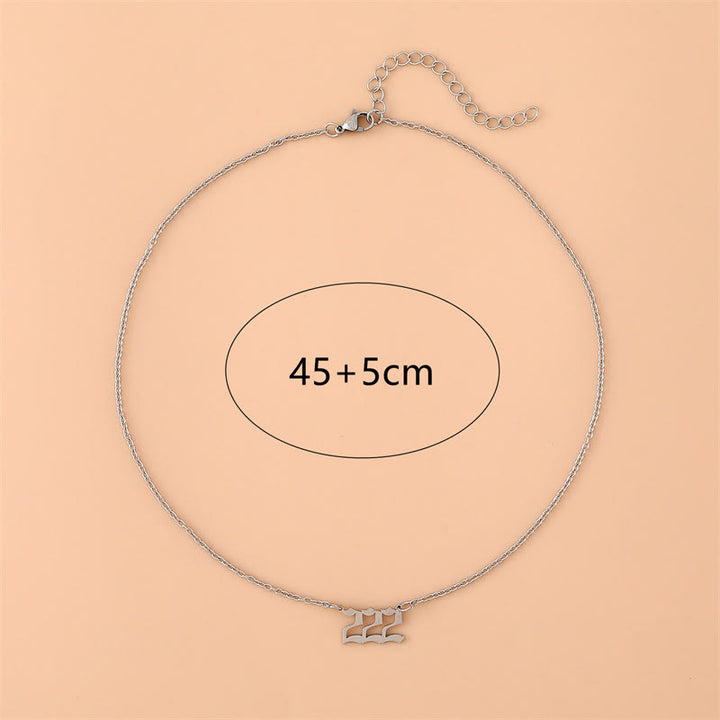 Collier en acier inoxydable avec numéro d'ange Olivenorma