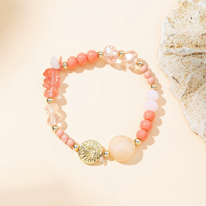 Bracelet en perles d'agate en pierre naturelle Olivenorma