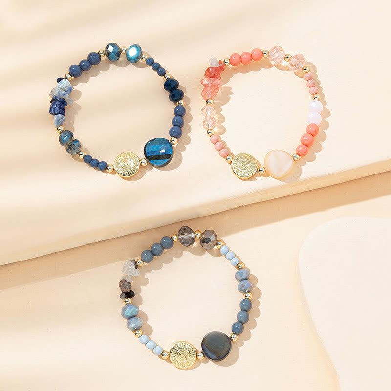 Bracelet en perles d'agate en pierre naturelle Olivenorma