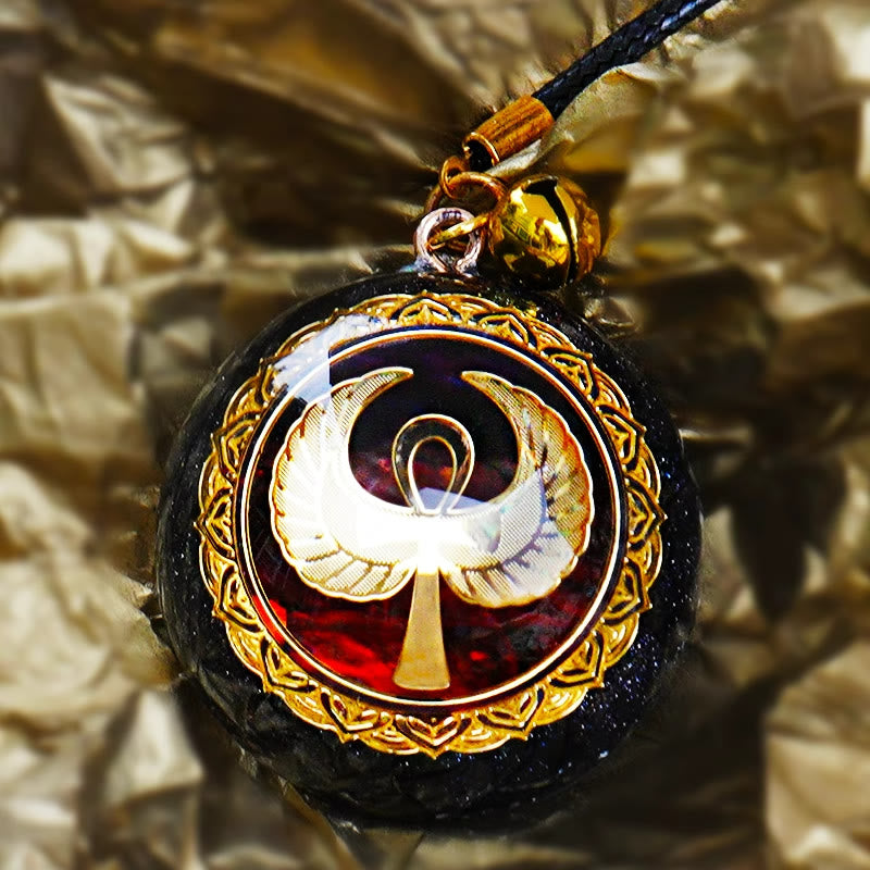 Collier Orgone OM en Agate Rouge et Grès Bleu Olivenorma