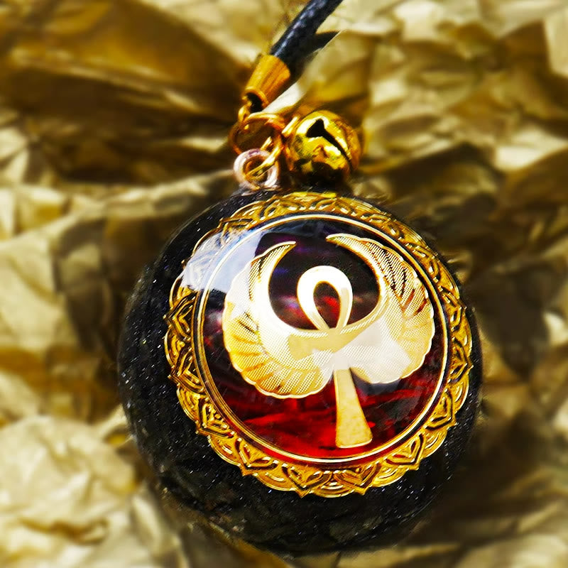 Collier Orgone OM en Agate Rouge et Grès Bleu Olivenorma