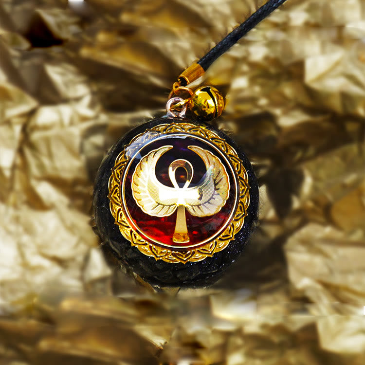 Collier Orgone OM en Agate Rouge et Grès Bleu Olivenorma