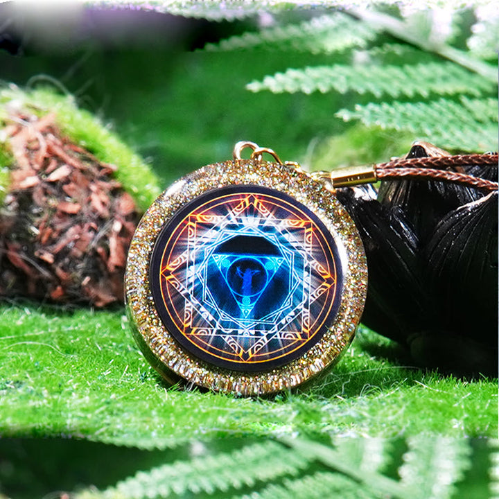 Collier Orgone Cube de Métatron Obsidienne Olivenorma