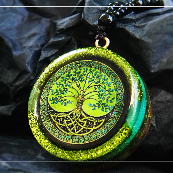 Collier Orgonite Arbre de Vie Péridot Olivenorma