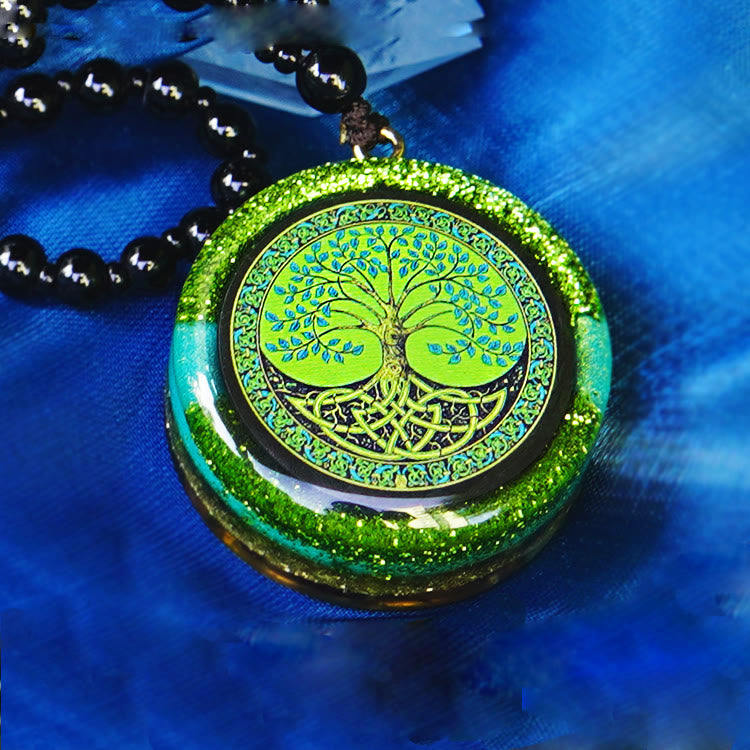 Collier Orgonite Arbre de Vie Péridot Olivenorma