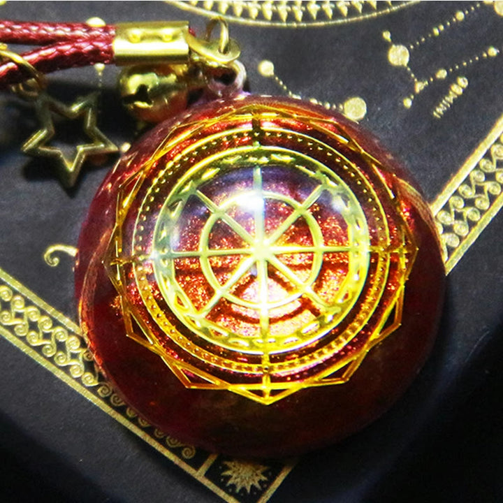 Collier Orgonite en Quartz Rhodochrosite Fraise Olivenorma