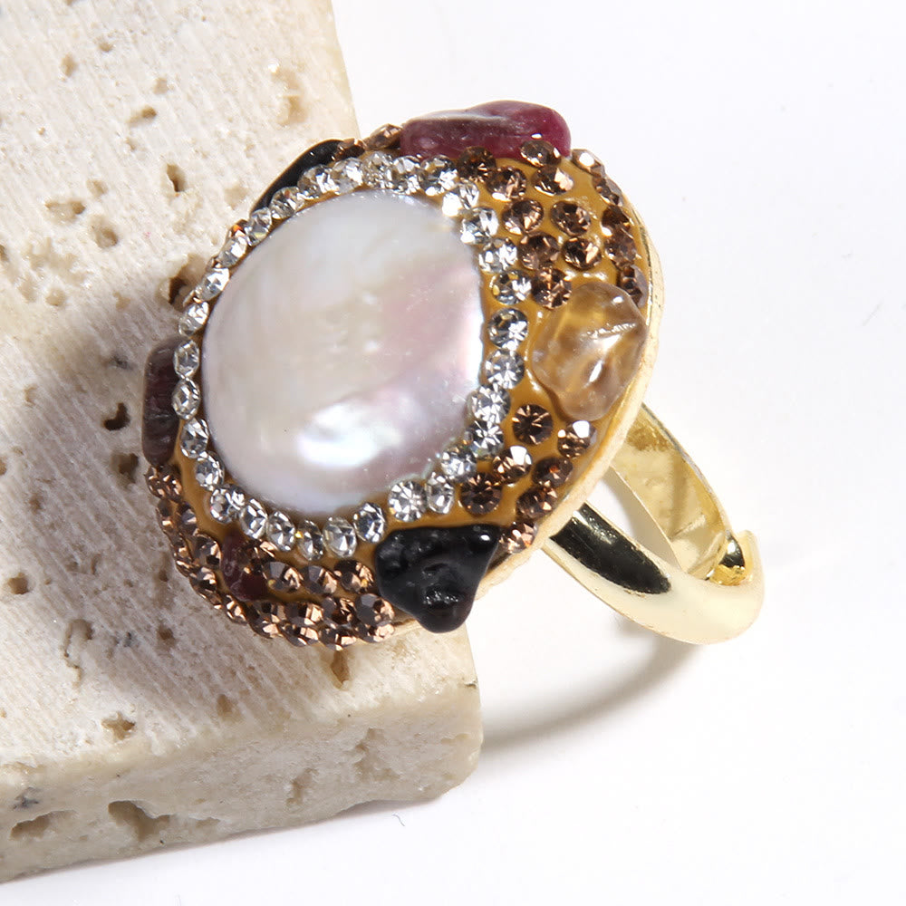 Ensemble de bijoux en perles d'eau douce morganite et tourmaline Olivenorma