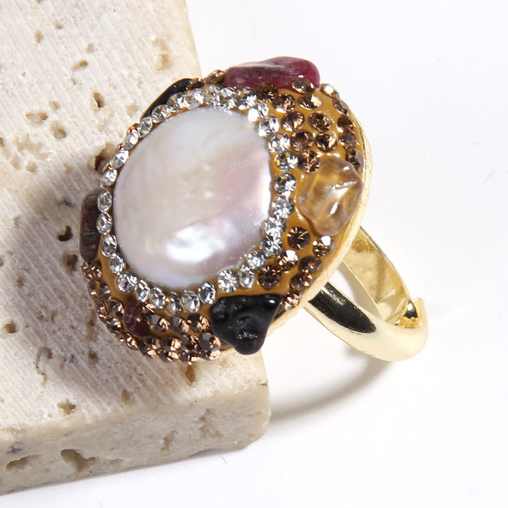 Ensemble de bijoux en perles d'eau douce morganite et tourmaline Olivenorma