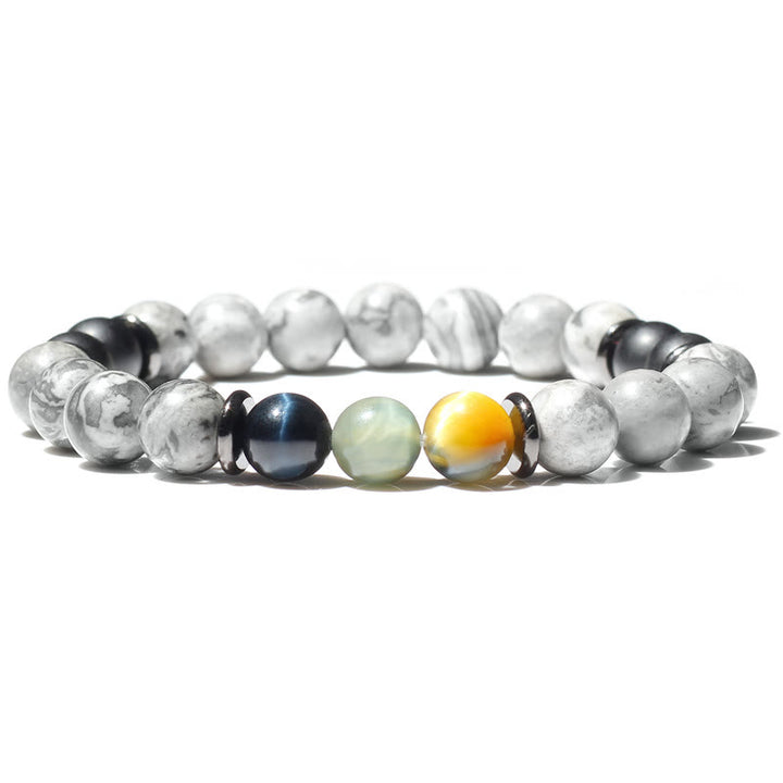 Bracelet en perles de jaspe gris naturel Olivenorma