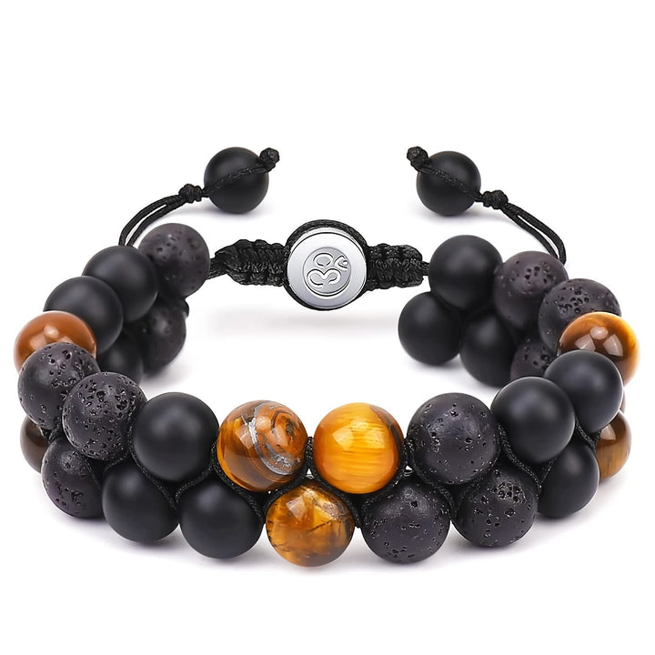 Olivenorma Bracelet Homme Perles Oeil de Tigre Bleu OM