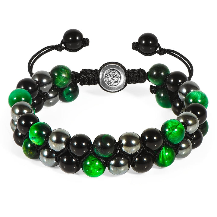 Olivenorma Bracelet Homme Perles Oeil de Tigre Bleu OM