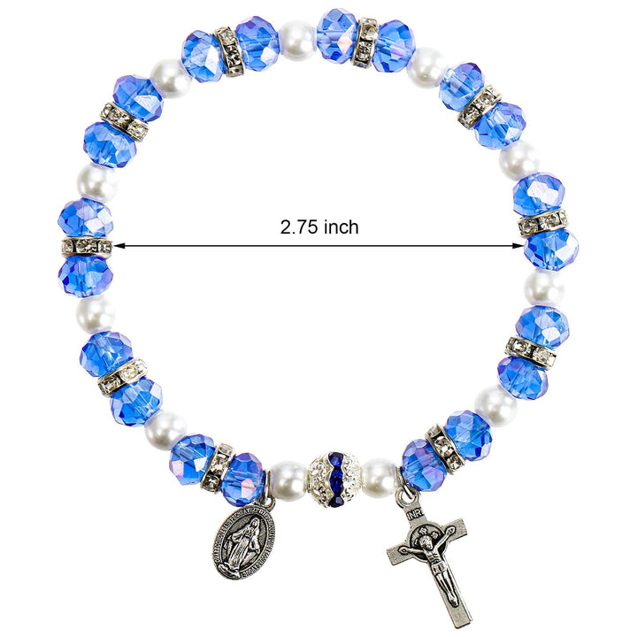 Bracelet chapelet en cristal saphir Olivenorma « Grounded In Faith »