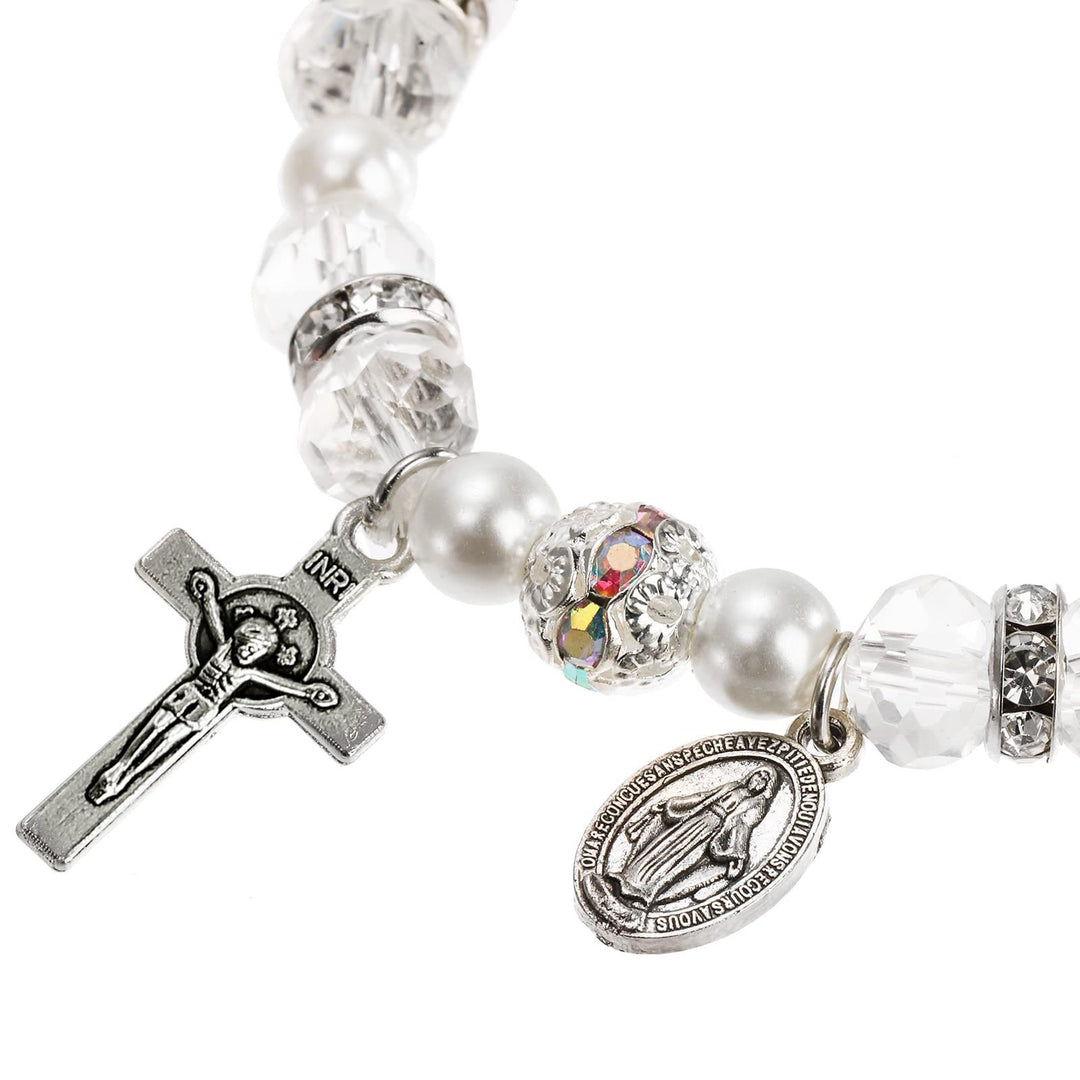 Bracelet chapelet en cristal saphir Olivenorma « Grounded In Faith »