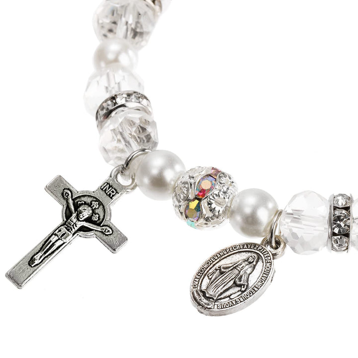 Bracelet chapelet en cristal saphir Olivenorma « Grounded In Faith »