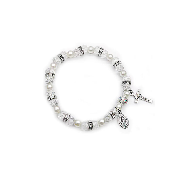 Bracelet chapelet en cristal saphir Olivenorma « Grounded In Faith »
