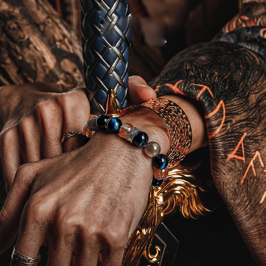 Bracelet Super Seven en or noir pour homme Olivenorma