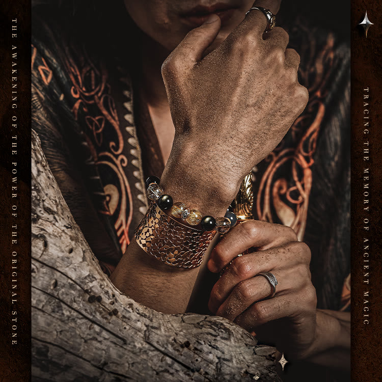 Bracelet Olivenorma Super Seven Cristal Mauvais Œil Perles