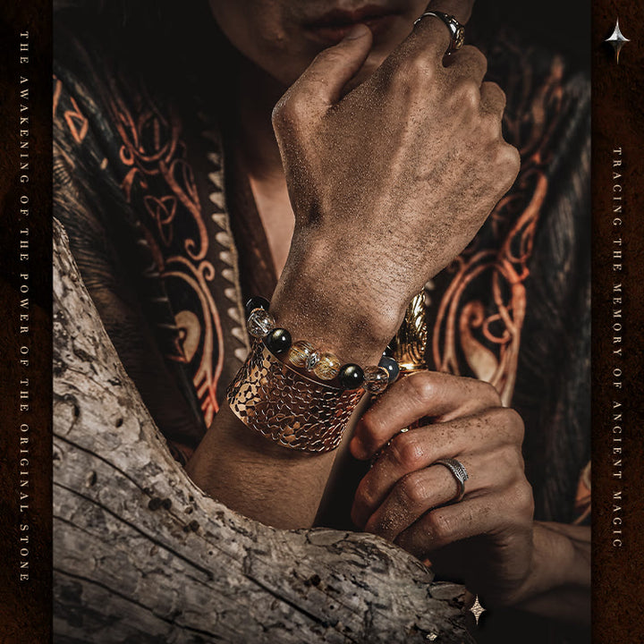 Bracelet Olivenorma Super Seven Cristal Mauvais Œil Perles