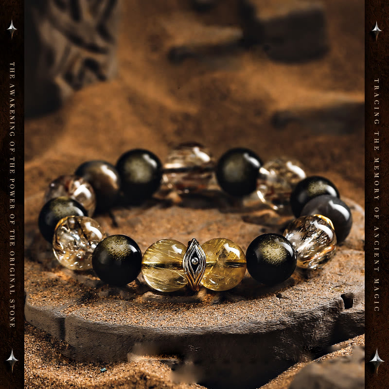 Bracelet Olivenorma Super Seven Cristal Mauvais Œil Perles