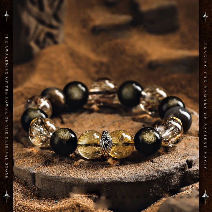 Bracelet Olivenorma Super Seven Cristal Mauvais Œil Perles