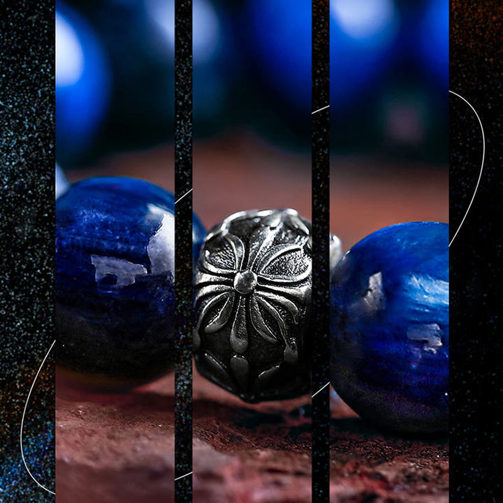 Bracelet Olivenorma pour homme en perles de lapis-lazuli, améthyste et piétersite