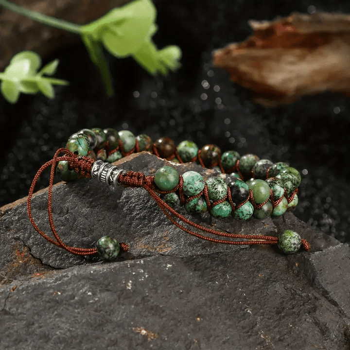 Bracelet en corde tressée turquoise africaine Olivenorma