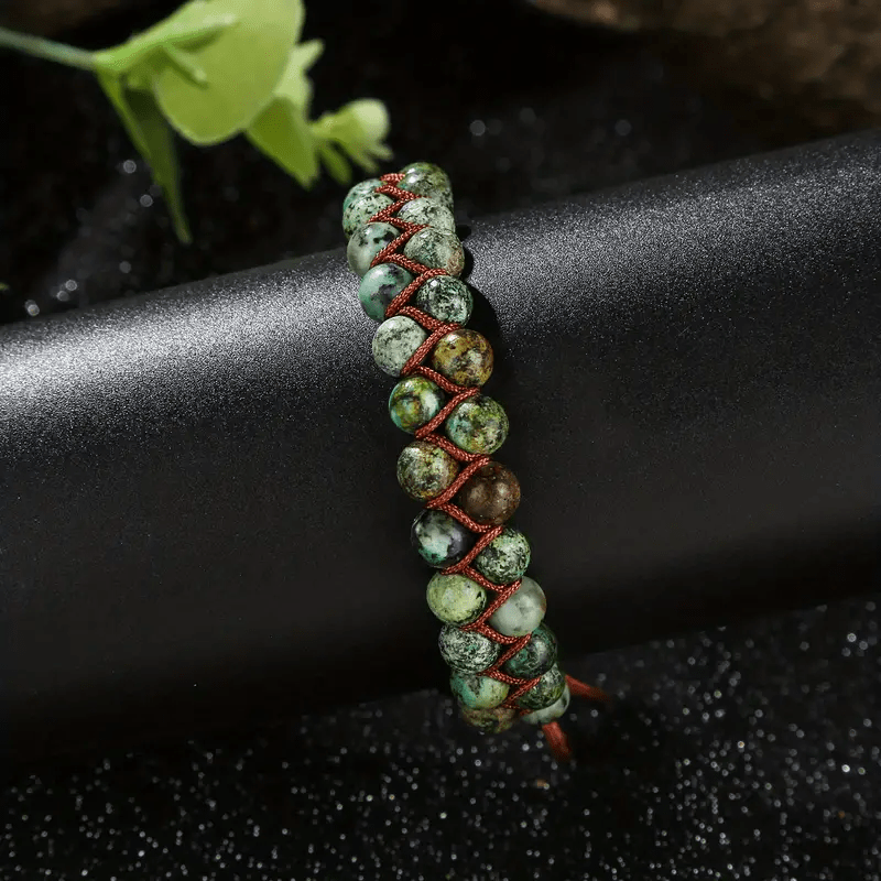 Bracelet en corde tressée turquoise africaine Olivenorma