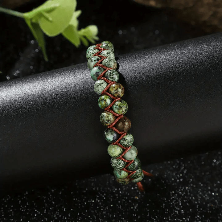 Bracelet en corde tressée turquoise africaine Olivenorma