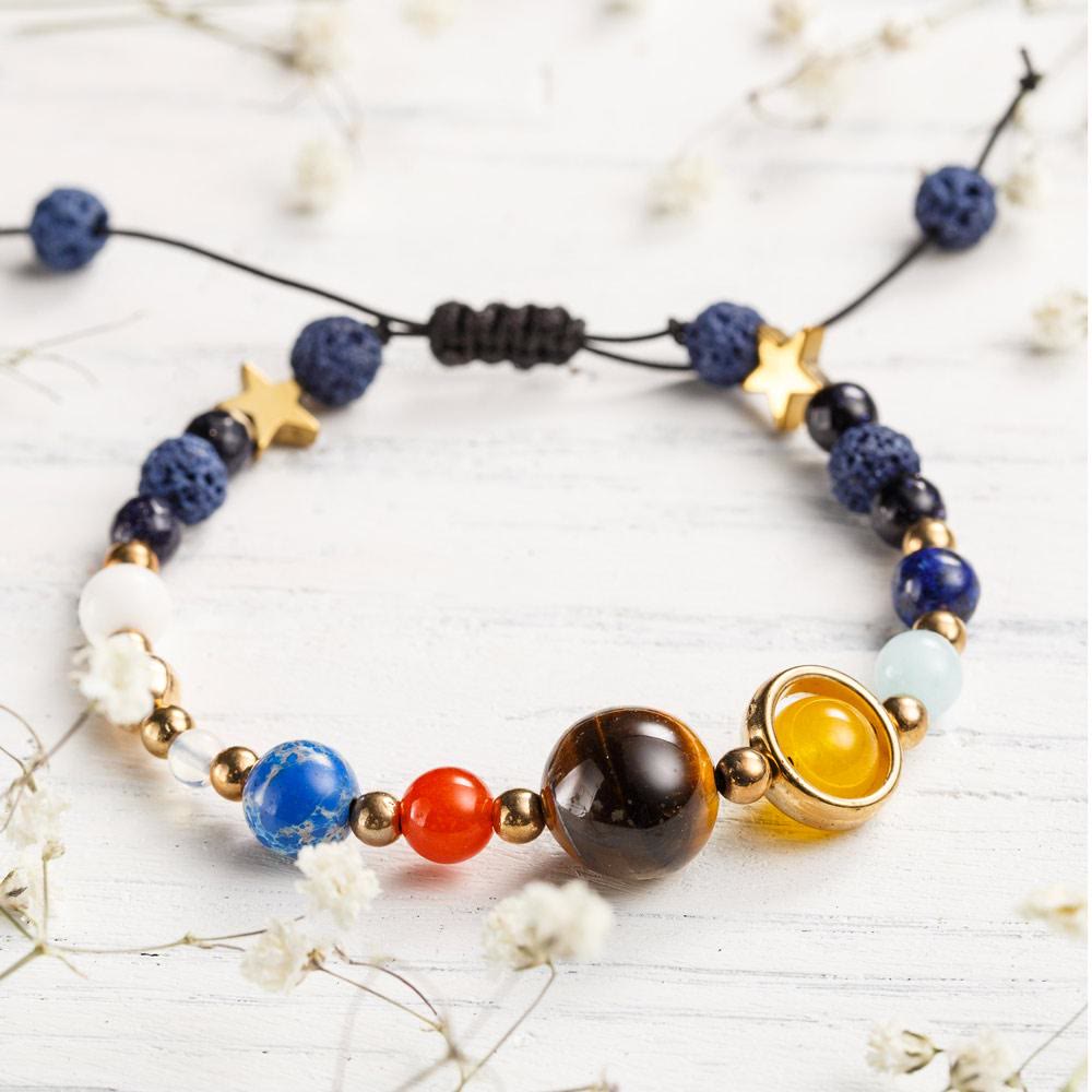 Bracelet en cristal naturel Olivenorma « Système solaire »