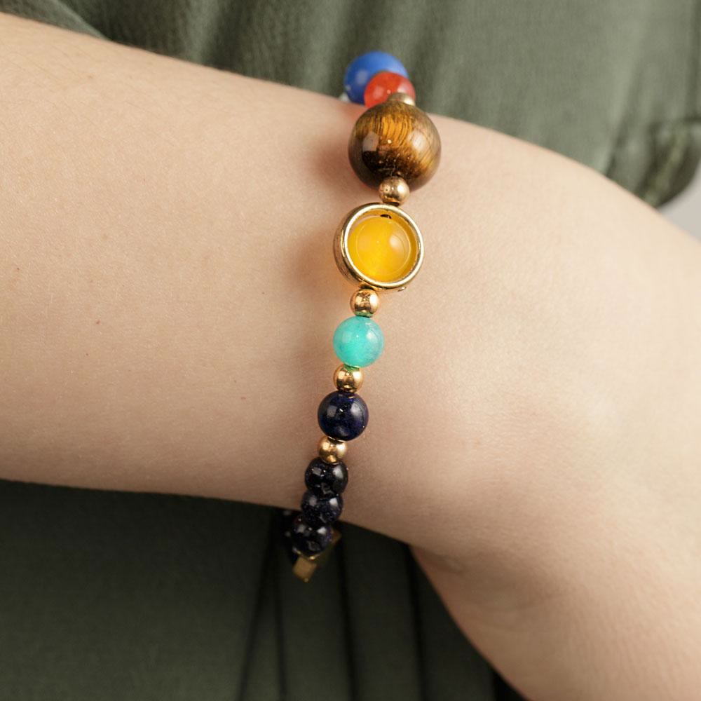 Bracelet en cristal naturel Olivenorma « Système solaire »