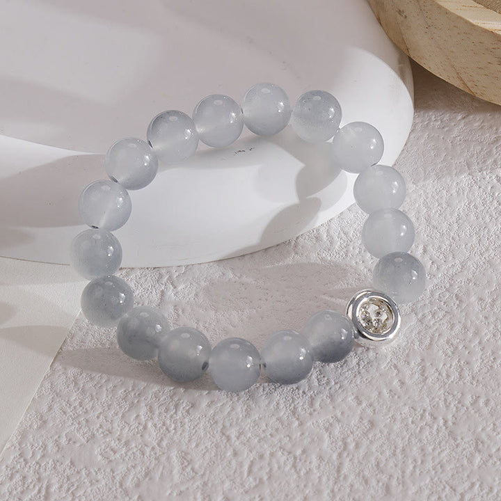 Bracelet en perles de cristal de verre bleu Olivenorma