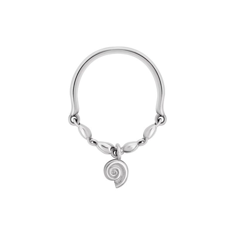 Bague en cristal transparent avec motif de coquillage et de perles Olivenorma