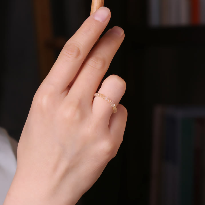Bague Olivenorma « Rich » en perles de citrine extra fines de 2 mm
