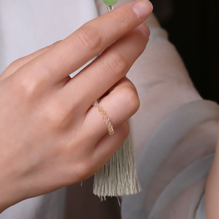 Bague Olivenorma « Rich » en perles de citrine extra fines de 2 mm