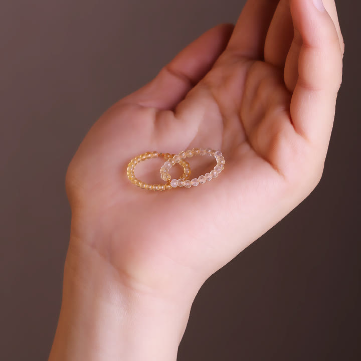 Bague Olivenorma « Rich » en perles de citrine extra fines de 2 mm