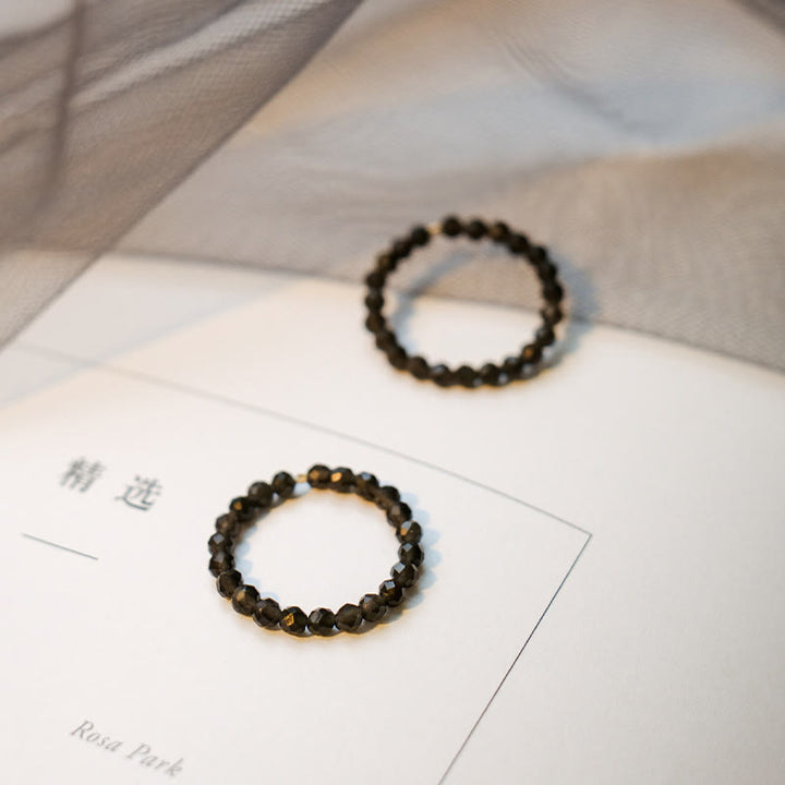 Bague en obsidienne à facettes extra-fines de 3 mm Olivenorma