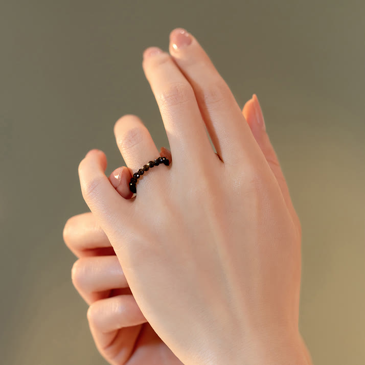 Bague en obsidienne à facettes extra-fines de 3 mm Olivenorma